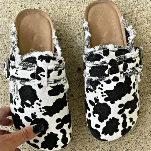 Image of Flat Heel Round Toe Canvas Loafer Womens Vintage Clogs 1147532226 from Edmene LLC