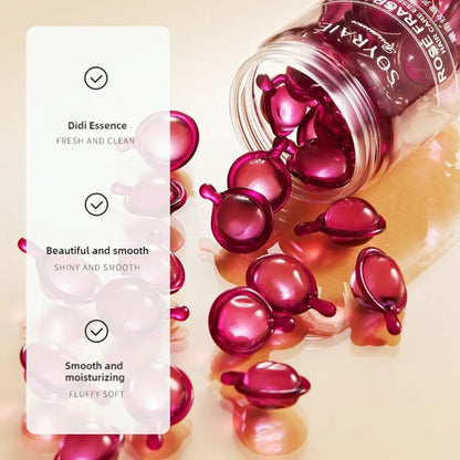 30pcs Hair Care Vitamin Capsules Rose, Lily Extract Hair Treatment Oil