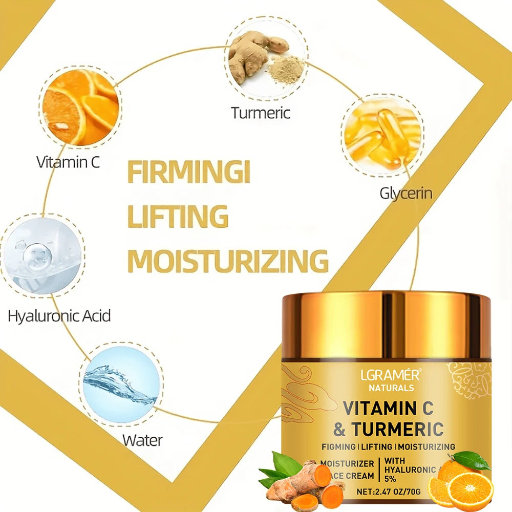 Image of Turmeric Vitamin C Face Cream Retinol Moisturizing Firming Hyaluronic 596836566 from Edmene LLC