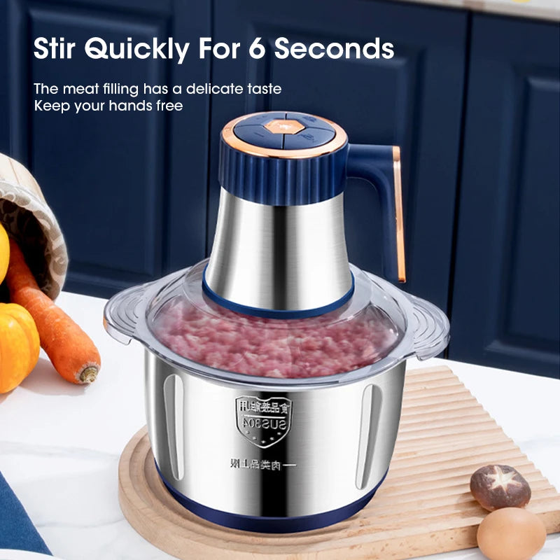 5L Electric Meat Grinders Food Crusher Stainless Steel Multifunctional