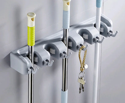 Multifunctional Mop Hook and Holder for Bathroom Door