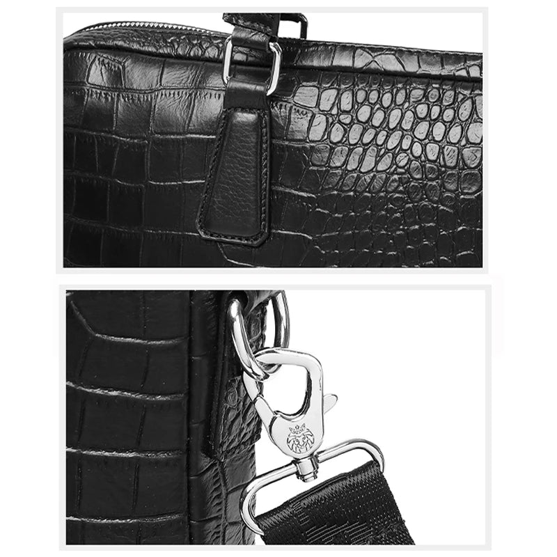 Image of Schlatum Genuine Leather Crocodile Grain Briefcases Hard For Men 15 6 1120304880 from Edmene LLC
