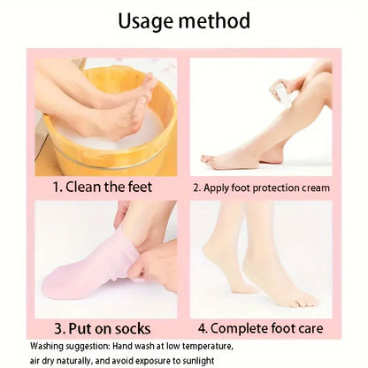 Image of 2 Pack Moisturizing Silicone Gel Socks For Dry Cracked Feet Nourishing 1568083567 from Edmene LLC