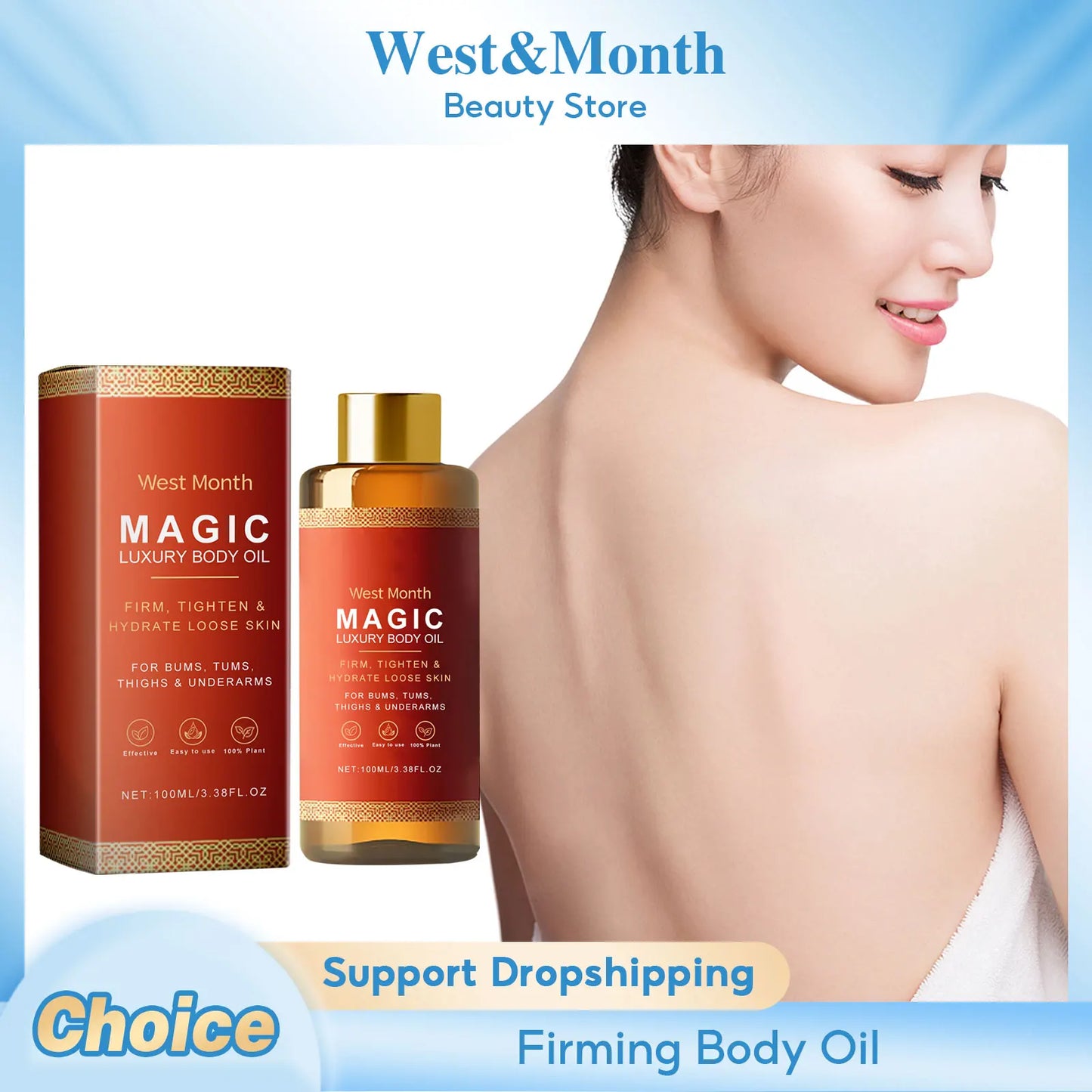 Image of Firming Body Oil for Glowing Skin Repair Smooth Anti Cell... from Edmene LLC