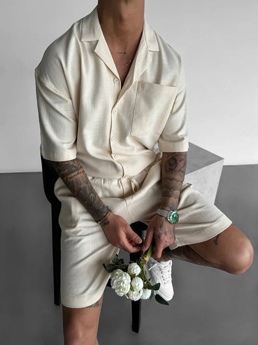 Image of Cool comfortable men beach vacation shorts set from Edmene LLC