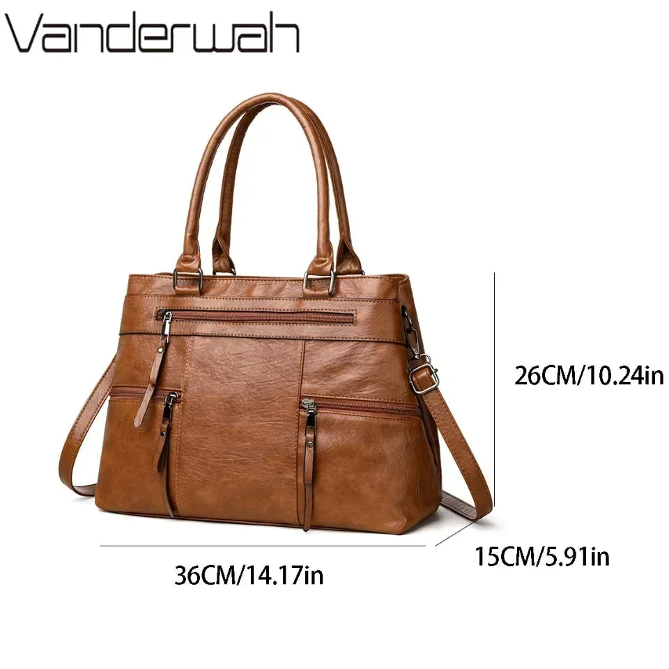 Image of Elegant Handbag For Women High Quality Leather Top Handle Bags Purse 1556874379 from Edmene LLC