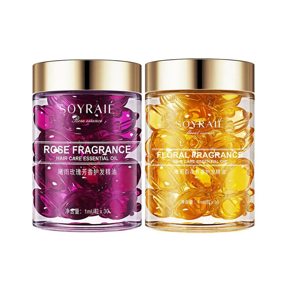 30pcs Hair Care Vitamin Capsules Rose, Lily Extract Hair Treatment Oil