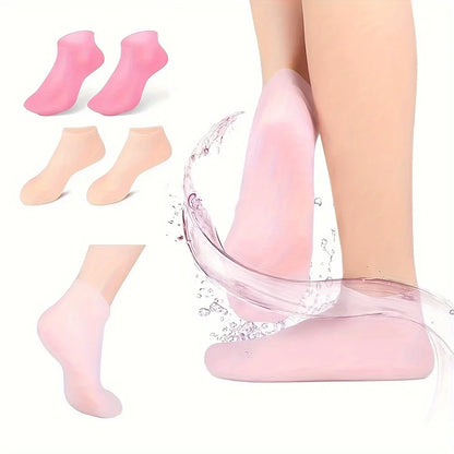 Image of 2 Pack Moisturizing Silicone Gel Socks For Dry Cracked Feet Nourishing 1568083567 from Edmene LLC