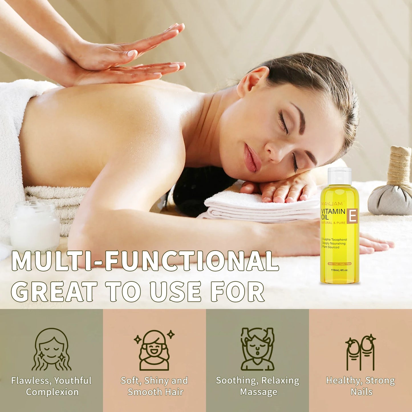 MAYJAM Natural & Pure Vitamin E Oil Skincare Moisturizing Brighten