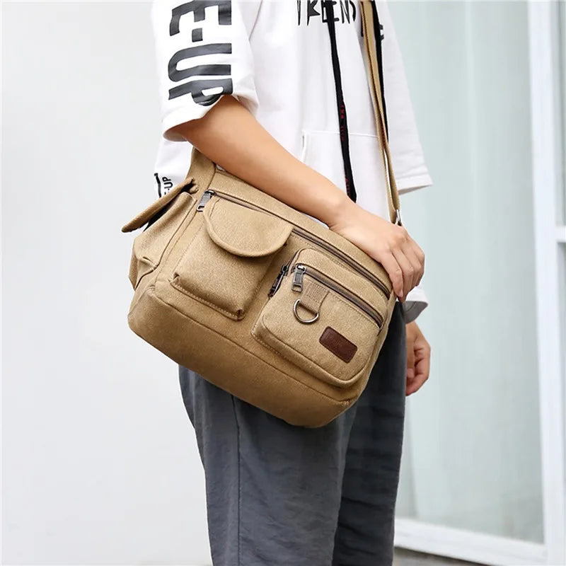 Image of Men Canvas Shoulder Bags Casual Tote Travel Mens Crossbody Bag Luxury 1578294836 from Edmene LLC