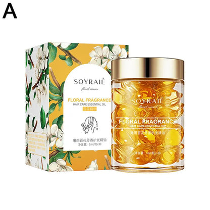 30pcs Hair Care Vitamin Capsules Rose, Lily Extract Hair Treatment Oil