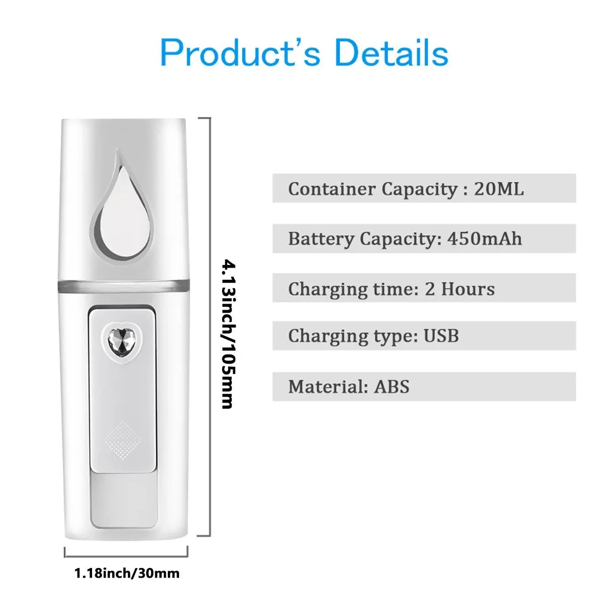 Image of Facial Mister Mini Portable Rechargeable Handy Face Humidifier Facial 1342892672 from Edmene LLC