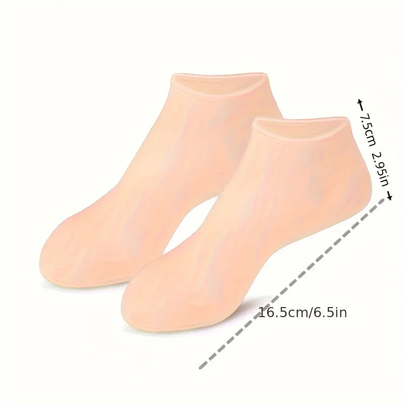 Image of 2 Pack Moisturizing Silicone Gel Socks For Dry Cracked Feet Nourishing 1568083567 from Edmene LLC