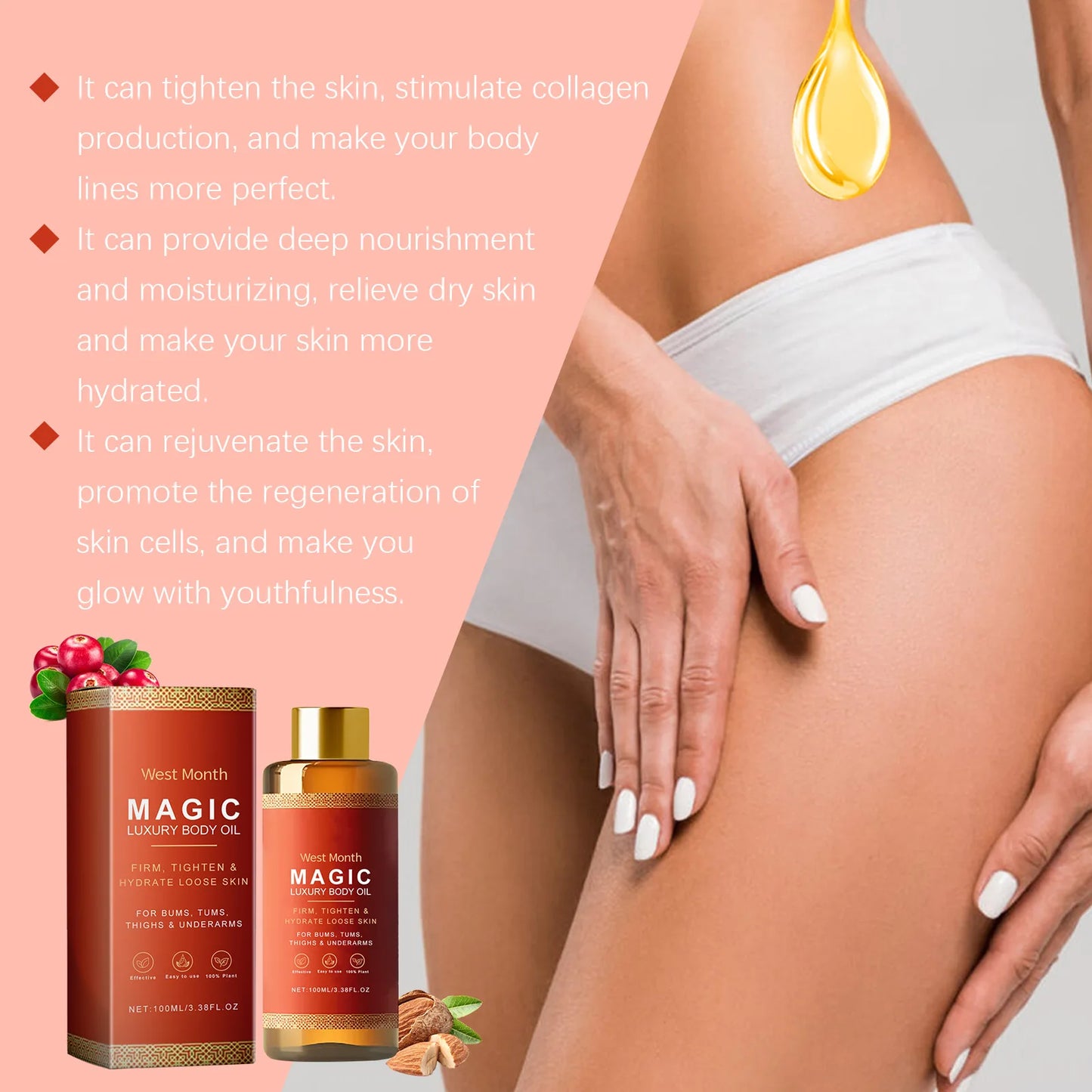 Image of Firming Body Oil For Glowing Skin Repair Smooth Anti Cellulite Lifting 823472957 from Edmene LLC