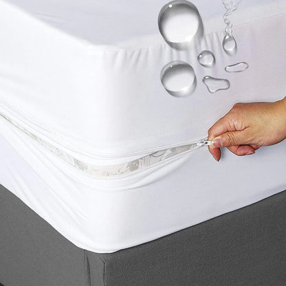 6-Sides Fully Enclosed Waterproof Mattress Cover with Zipper