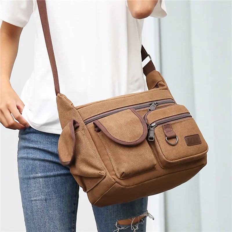 Image of Men Canvas Shoulder Bags Casual Tote Travel Mens Crossbody Bag Luxury 1578294836 from Edmene LLC