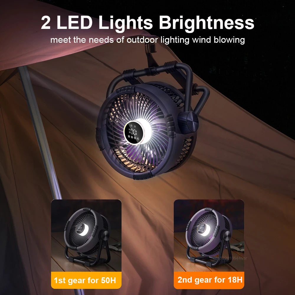 Camping Fan 20000mAh Rechargeable Portable Camping Circulator Fan