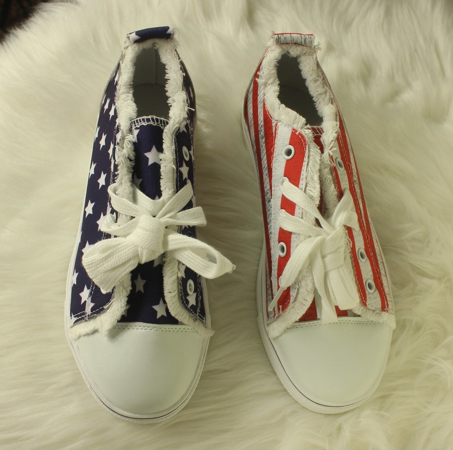 Image of Star Striped Lace Up Sneakers Round Toe Casual Shoes 671427264 from Edmene LLC