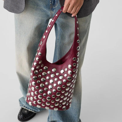 Image of Punk Style Embellished Double Faced Round Rivet Inlaid Niche Luxury 100381695 from Edmene LLC