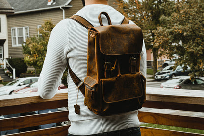 Image of The Hagen Backpack Vintage Leather Backpack 1242026294 from Edmene LLC