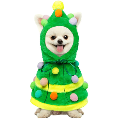 Kuoser Dog Christmas Outfit Christmas Tree Dog Costume Christmas Dog Clothes for Small Medium Dogs Perfect for Xmas Tree-Themed Costume Parties