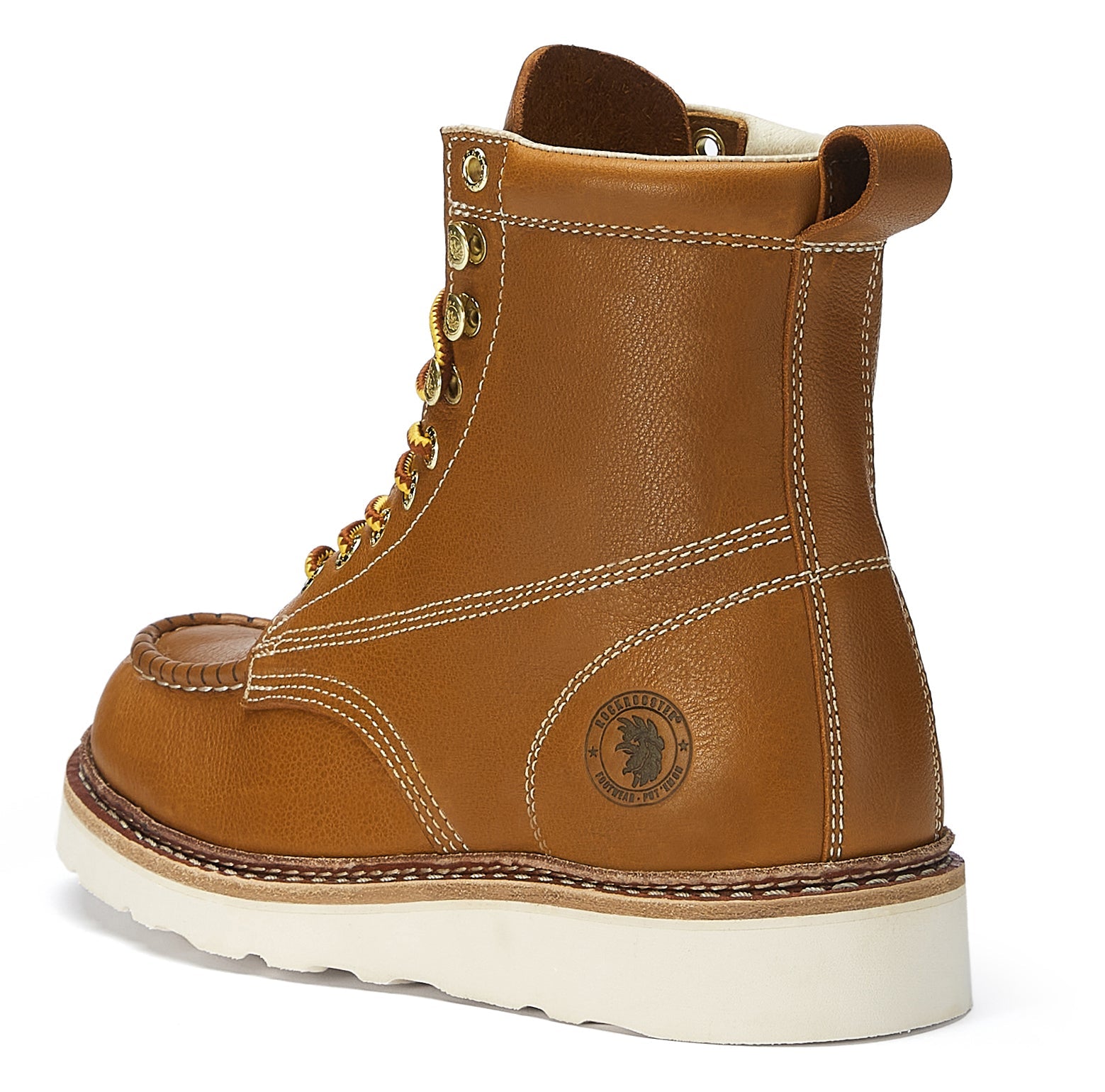 Image of Rockrooster Mens 7 Inch Brown Soft Toe Wedge Work Boots With Vibram® Outsole Vap611 1140217607 from Edmene LLC