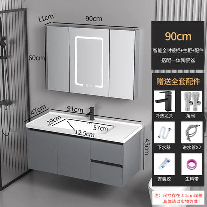 Elegant Drawer Bathroom Cabinet with Ceramic Sink Combo