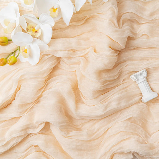 Cheesecloth Table Runner 10ft Gauze Rustic Ivory Cheese Cloth Table Runner for Baby Shower Decoration Wedding Thanksgiving Christmas Birthday Decor (35x120“ Ivory)