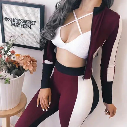 2019 Color Block Casual Sportswear Set for Fall/Winter