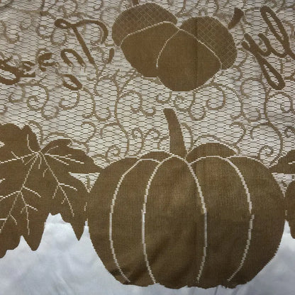 Thanksgiving Hearth Blanket with Maple Leaf and Pumpkin