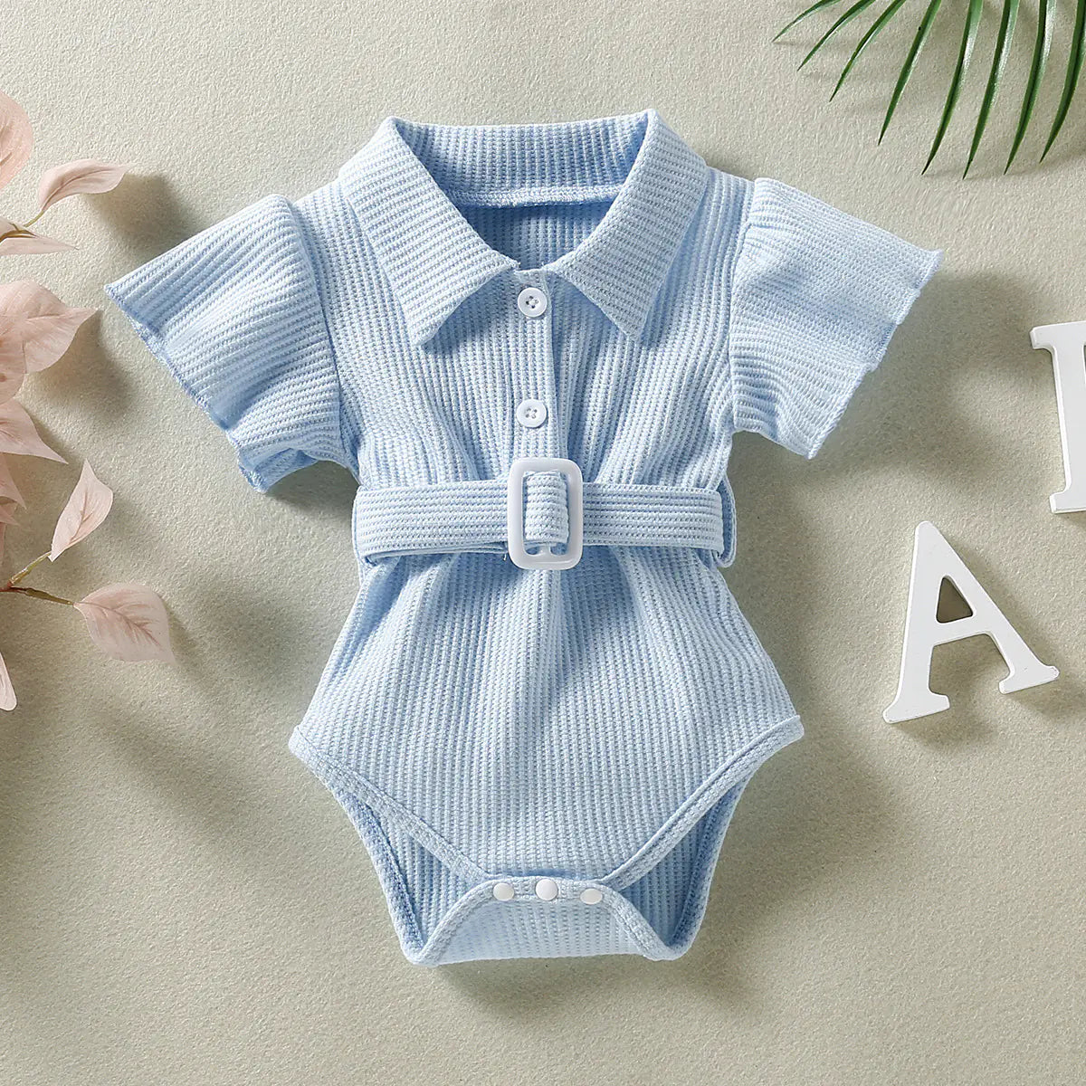 Baby One Piece Belted Romper