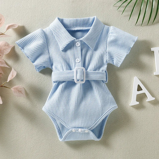 Baby One Piece Belted Romper