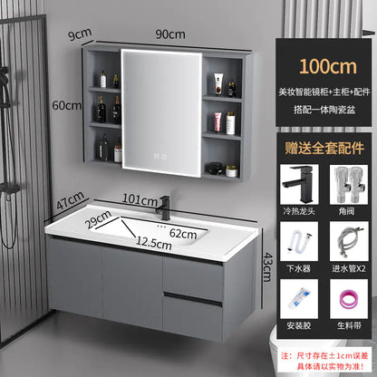 Elegant Drawer Bathroom Cabinet with Ceramic Sink Combo