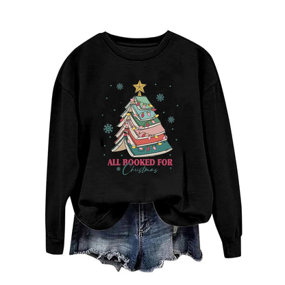 Christmas Sweatshirts for Women Cute Merry Christmas Letter Print Shirt 2024 Casual Long Sleeve Vacation Pullover Top Merry Christmas Black 2XL