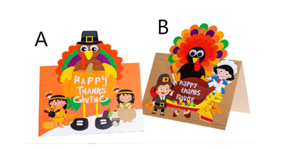 3D Thanksgiving Card featuring Turkey Design