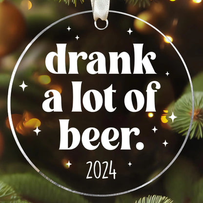 Beer Ornament - Beer Ornaments for Christmas Tree Beer Christmas Ornaments Beer Themed Christmas Ornaments Beer Xmas Tree - Funny Beer Gifts Gift for Beer Lover - Acrylic 2024 Christmas Ornaments