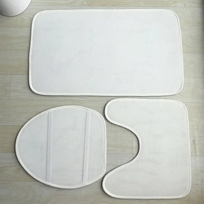 Green Non-Slip Absorbent Bathroom Floor Mat Set
