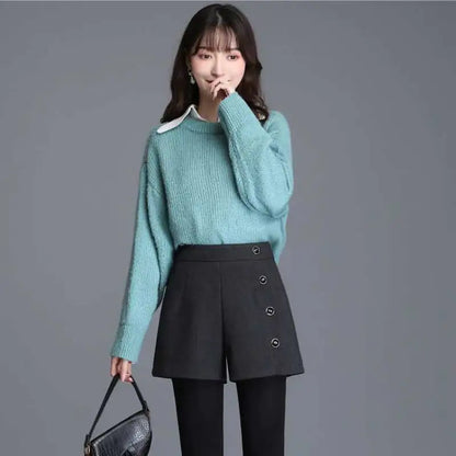 Elastic Waist Bootcut Pants