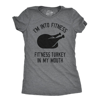 Womens Fitness Turkey in My Mouth Tshirt Funny Thanksgiving Food Tee for Ladies Funny Womens T Shirts Thanksgiving T Shirt for Women Funny Fitness T Shirt Dark Grey XXL