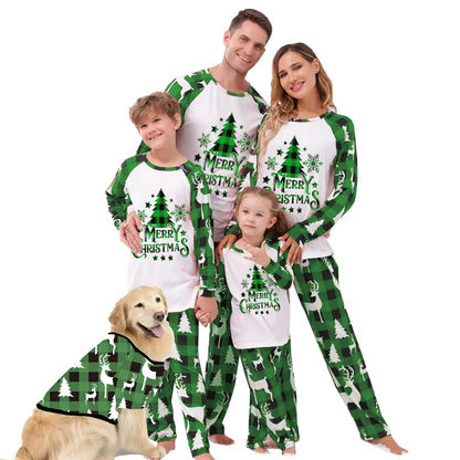 Multitrust Family Christmas Pjs Matching Sets Plaid Christmas Matching Jammies Pajamas Holiday Sleepwear for Adult Kids (Merry Christmas Green3 Kid 8-9T)