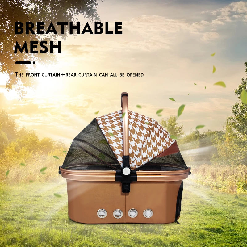 Image of Separation Pet Trolley Dog Show Stroller Luxury 4 Wheels Detachable Pet Stroller For Cat Dogs from Edmene LLC