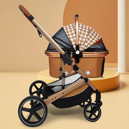 Image of Separation Pet Trolley Dog Show Stroller Luxury 4 Wheels ... from Edmene LLC