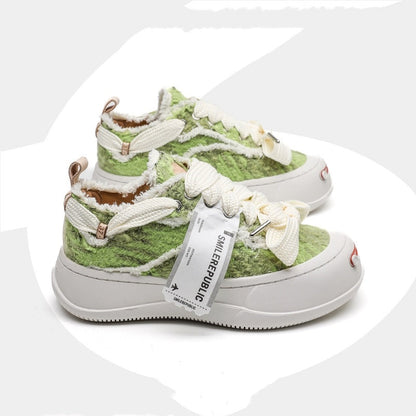 UrbanEdge™ – Green Canvas Platform Sneakers (K-Edition)