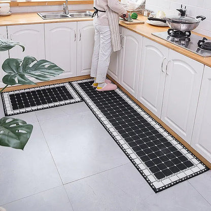 Modern Geometric Non-Slip Kitchen and Bathroom Mat