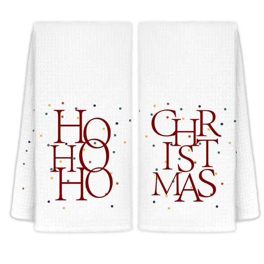 CIOJUNE Funny Christmas Kitchen Towels Set of 2 Hohoho Christmas Decor Hand Towels for Bathroom Christmas Dish Towels for Kitchen Christmas Kitchen Bathroom Decor 16x24 Inches