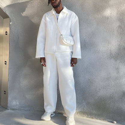 Image of Mens Solid Color Fashion Jacket Casual Pants Two Piece Set 1051012066 from Edmene LLC