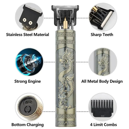 T9 USB Rechargeable Electric Hair Clipper Machine Man Shaver Trimmer Barber Technical Beard Trimmer For Men Hair Care Cutting