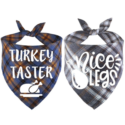 STMK 2 Pack Thanksgiving Day Dog Bandanas Dog Holiday Fall Thanksgiving Bandanas Scarf for Small Medium Large Dogs (Large)