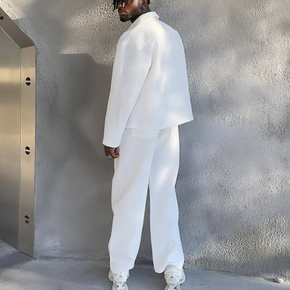 Image of Mens Solid Color Fashion Jacket Casual Pants Two Piece Set 1051012066 from Edmene LLC