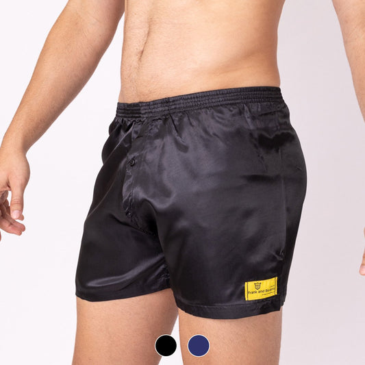 Image of Satin Boxer Shorts Navy from Edmene LLC